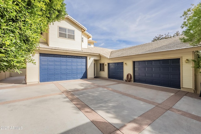 view of front of home with a garage