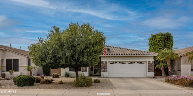 view of front of home with a garage