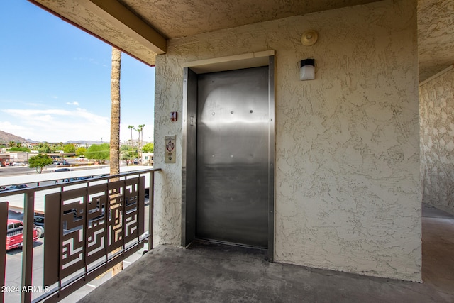 balcony with elevator