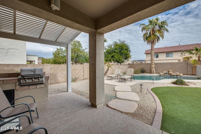 17562 W Agave Ct, Goodyear, AZ 85338 - fenced backyard with a patio area and a pergola