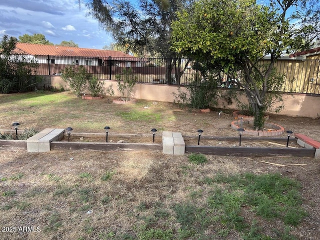 view of yard featuring fence private yard