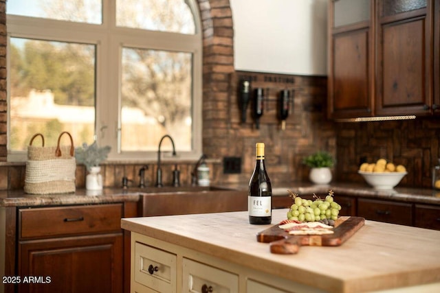 kitchen featuring sink and wooden counters