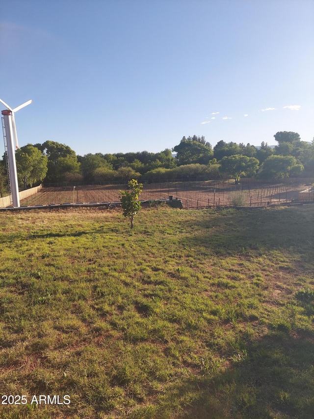 view of yard with a rural view