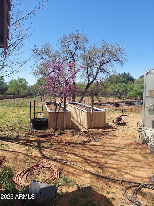 deck with a rural view