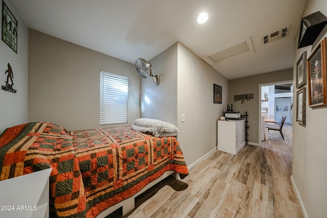 bedroom featuring light hardwood / wood-style flooring