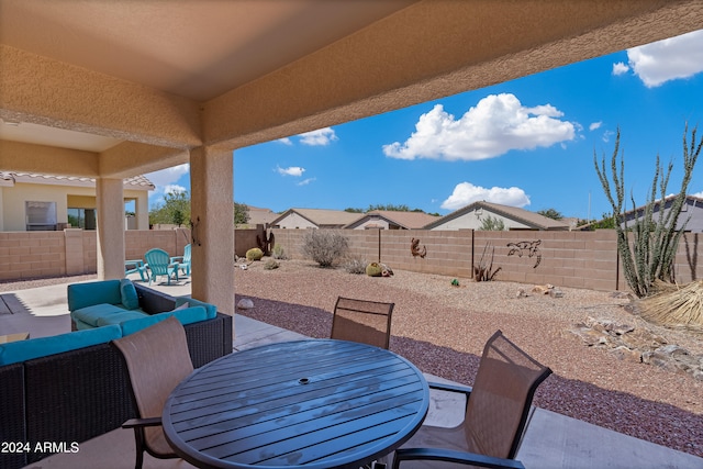 view of patio / terrace with an outdoor living space