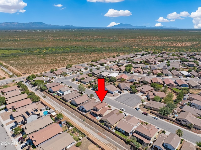 aerial view featuring a mountain view