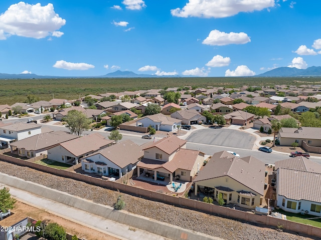 bird's eye view featuring a mountain view