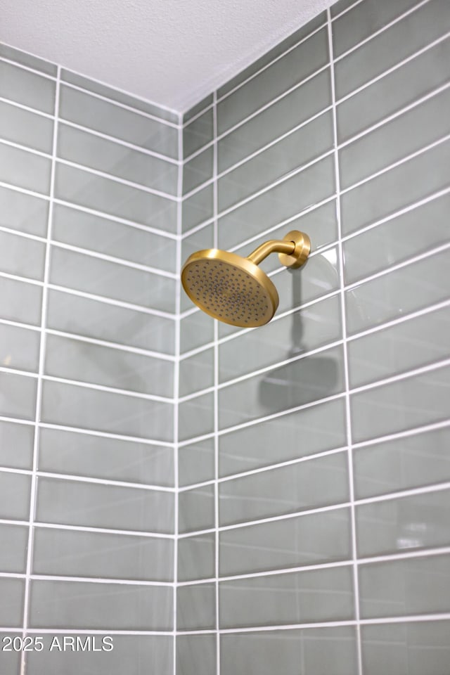 details with a tile shower