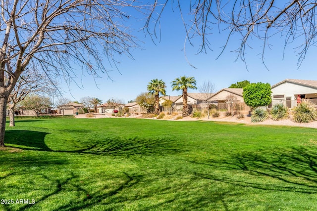 view of yard featuring a residential view