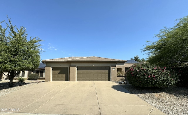 prairie-style house with a garage