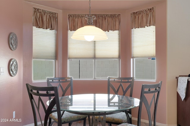 dining space with plenty of natural light