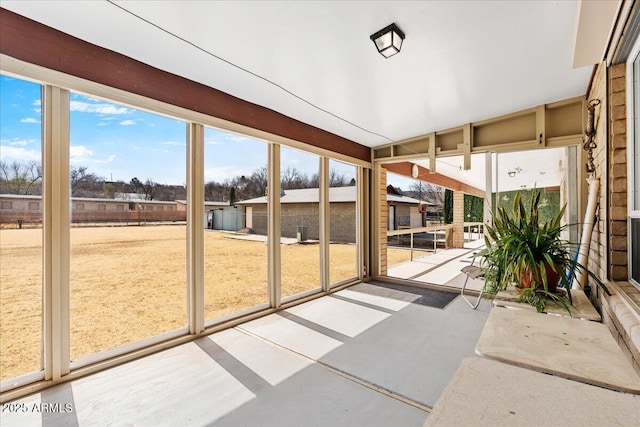 view of unfurnished sunroom