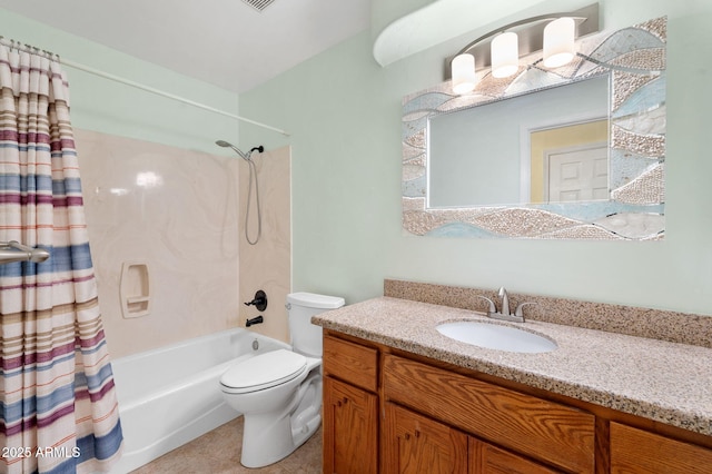 1405 Eagle Ridge Rd, Prescott, AZ 86301 - bathroom featuring shower / bath combo with shower curtain, toilet, and vanity