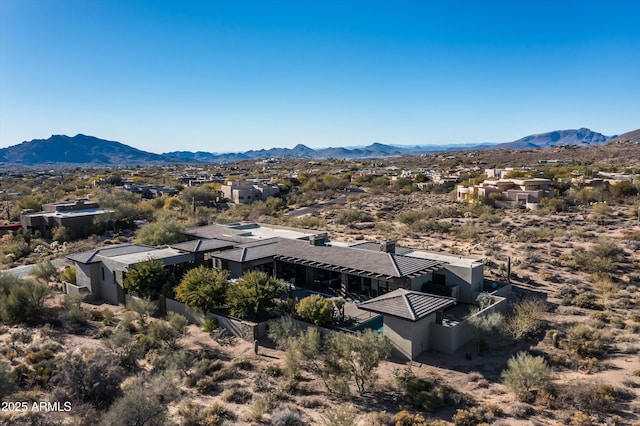 bird's eye view with a mountain view