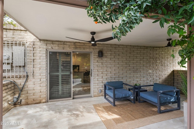 view of patio / terrace featuring a ceiling fan