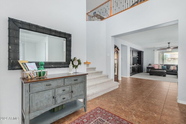 interior space featuring tile patterned flooring