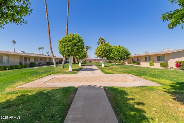 view of community with a lawn