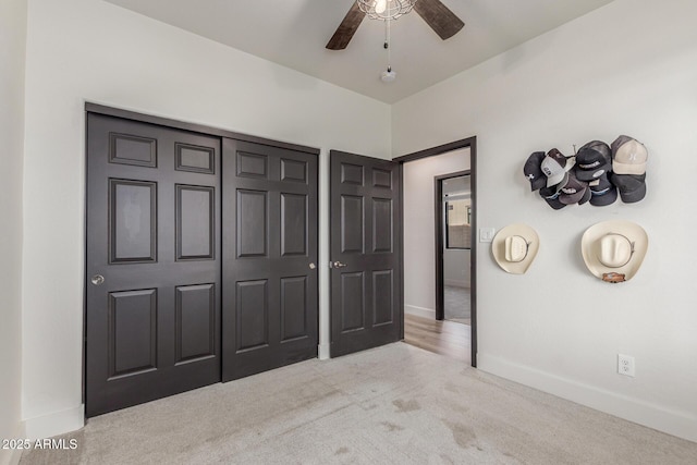 unfurnished bedroom with light carpet