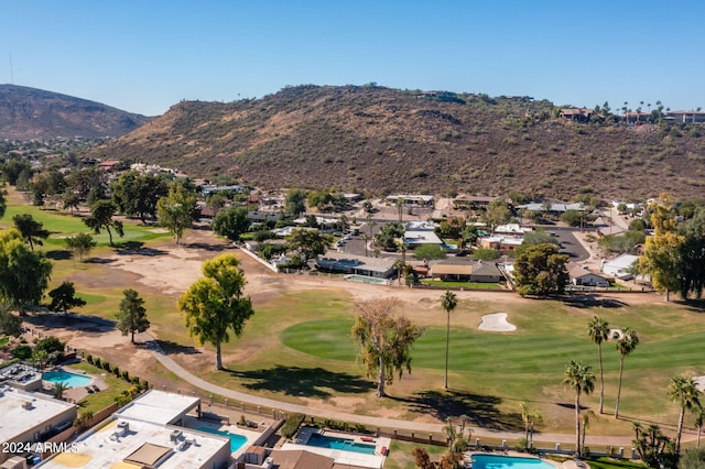 aerial view featuring a mountain view