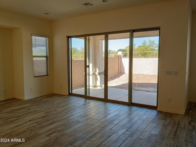 doorway featuring hardwood / wood-style flooring