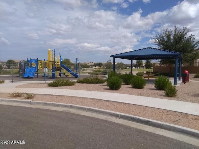 view of playground with a gazebo