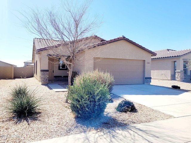 view of front of property featuring a garage