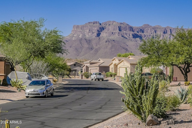 mountain view with a residential view