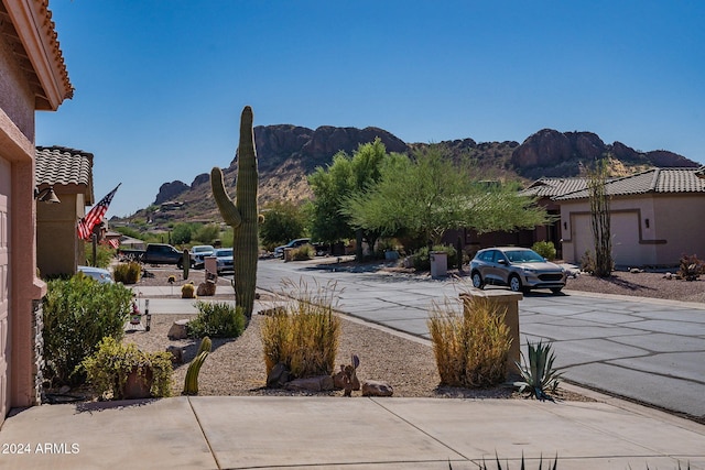 exterior space with a mountain view