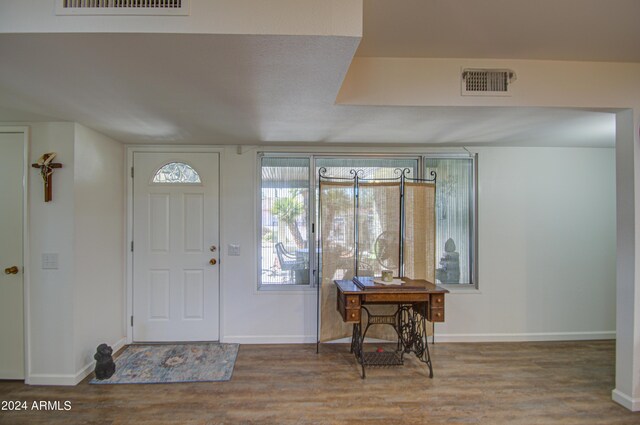 foyer entrance featuring hardwood / wood-style flooring