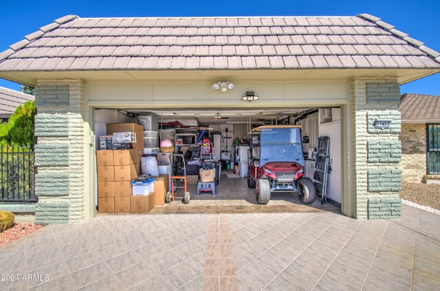 view of garage