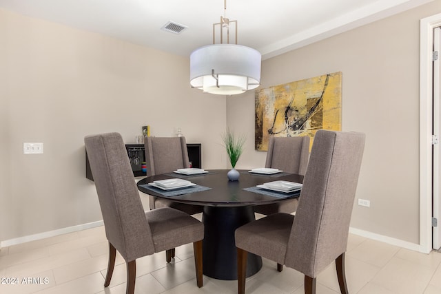 view of tiled dining area