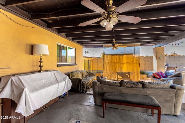 view of patio / terrace with an outdoor hangout area and ceiling fan