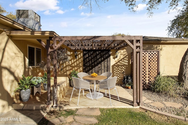 view of patio with a pergola