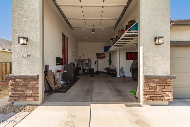 view of garage