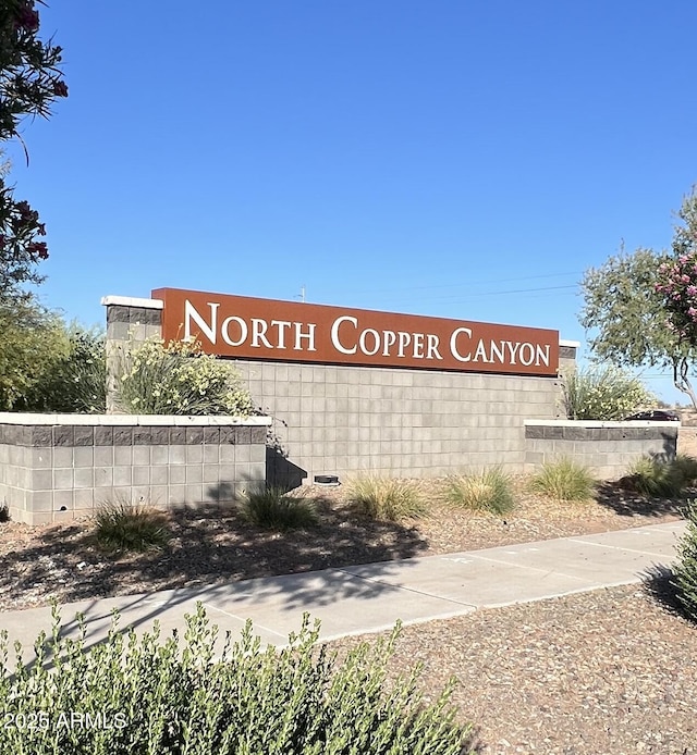 view of community sign
