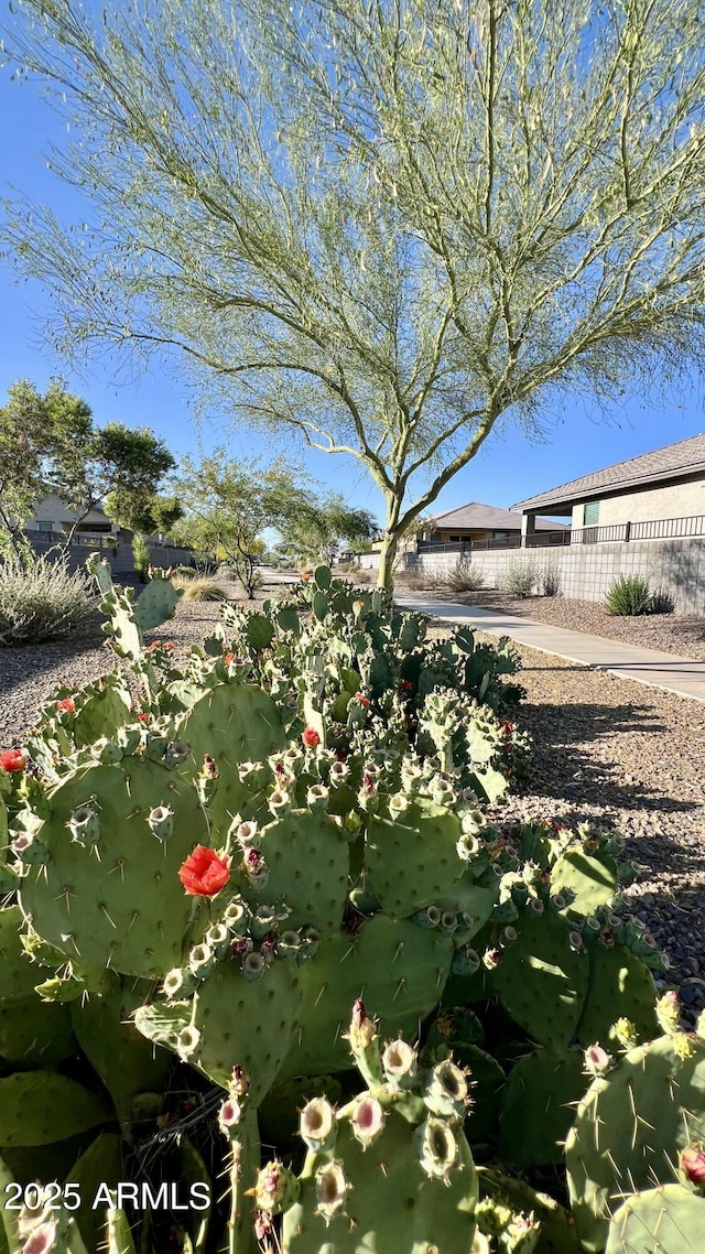 view of yard with fence