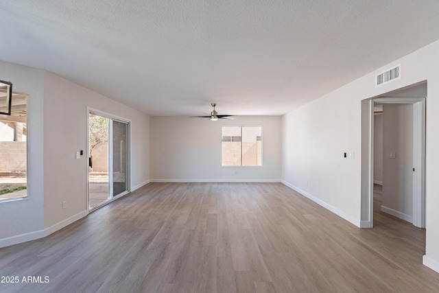 16609 S 41st St, Phoenix, AZ 85048 - unfurnished room with plenty of natural light, light wood-style flooring, ceiling fan, and a textured ceiling