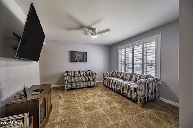 308 E Ln Jolla Dr, Tempe, AZ 85282 - living room with ceiling fan and baseboards