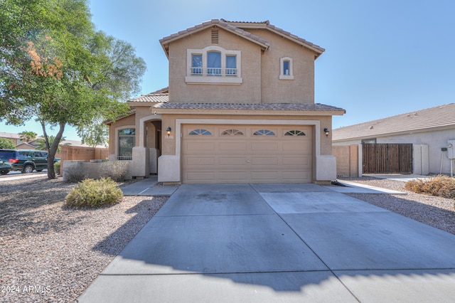 view of front of home with a garage