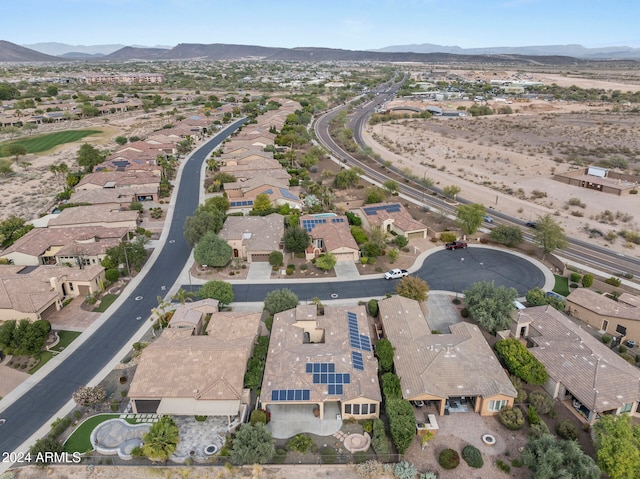 bird's eye view with a mountain view