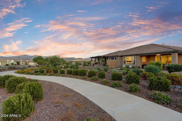 view of community featuring a mountain view