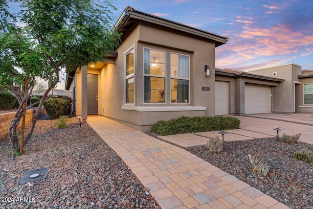 view of front of home featuring a garage