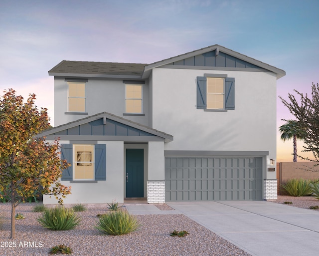 view of front of house featuring a garage