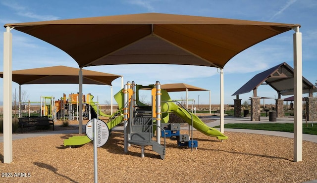 view of community jungle gym