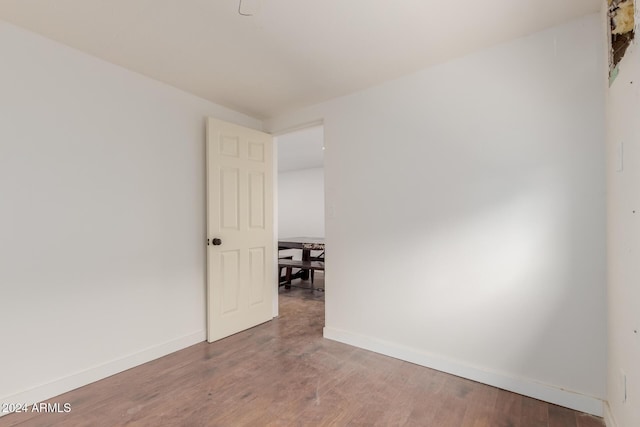 spare room featuring wood-type flooring