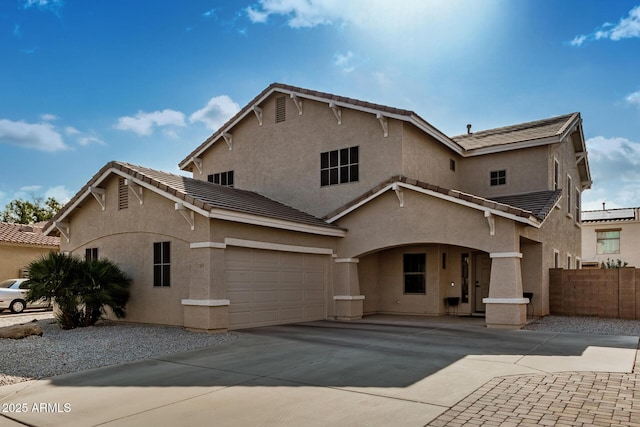 view of front property featuring a garage