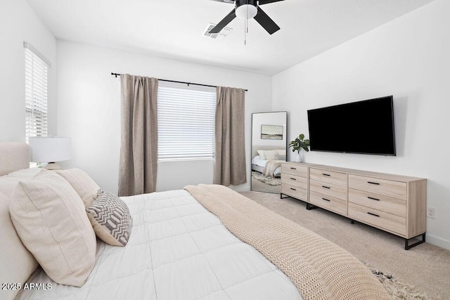 9230 E Scott Ave, Mesa, AZ 85212 - bedroom with light carpet and ceiling fan