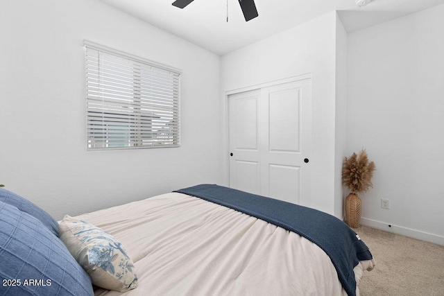 9230 E Scott Ave, Mesa, AZ 85212 - carpeted bedroom featuring a closet, a ceiling fan, and baseboards