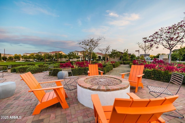 9230 E Scott Ave, Mesa, AZ 85212 - view of patio with a fire pit and a residential view
